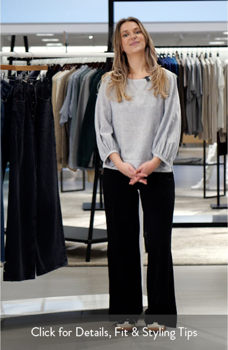 Balloon Sleeve Linen Blend Top, sales video thumbnail