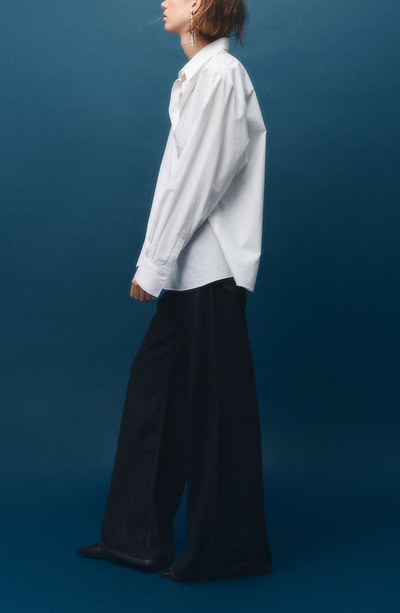 MANGO Mid Rise Button Fly Wide Leg Jeans, Alternate, color, Open Blue