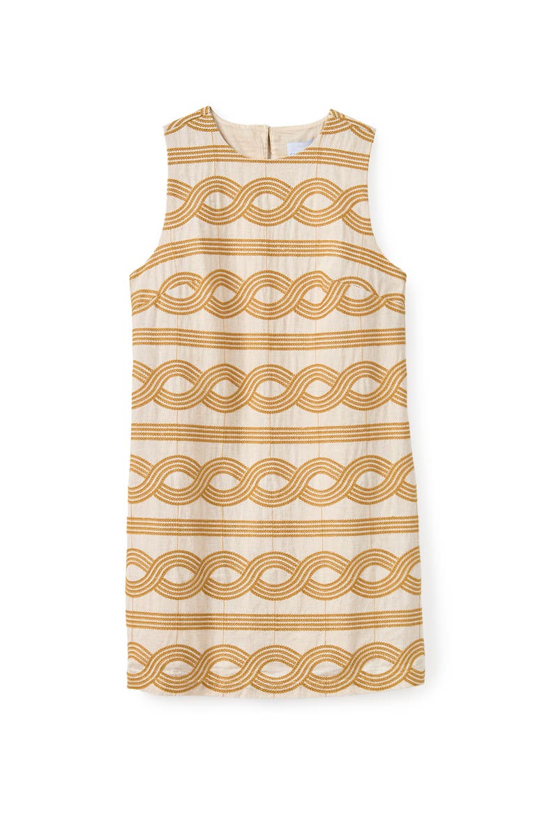 Annie Mini Embroidered Dress, Main, color, Goldenrod