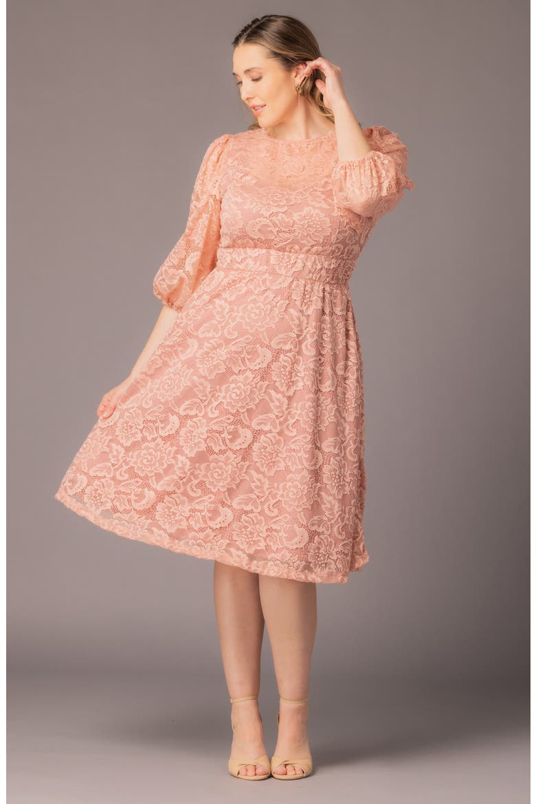 Hepburn Lace Cocktail Dress, Alternate, color, BLUSH PINK
