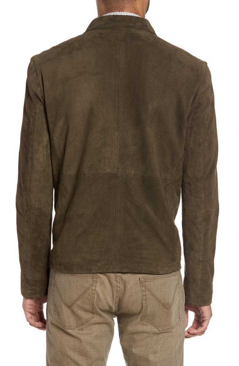 John Varvatos Star USA Zip Front Leather Jacket, Alternate, color,