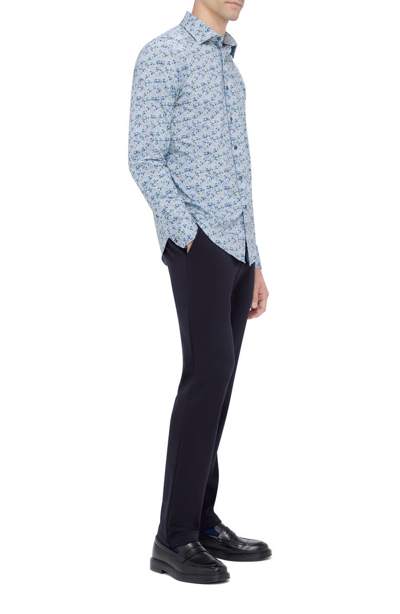 Bugatchi Jimmy OoohCotton<sup>®</sup> Floral Button-Up Shirt, Alternate, color, Sage