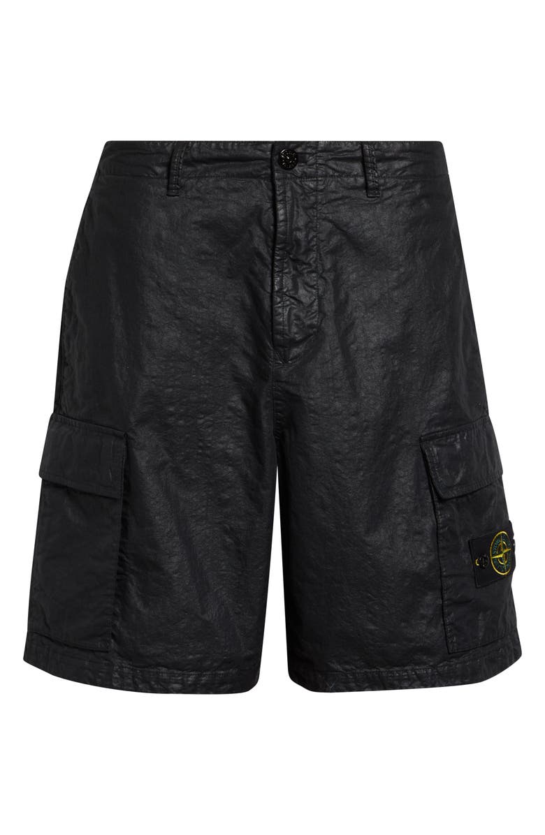 Stone Island Nylon Cargo Shorts, Alternate, color, Black