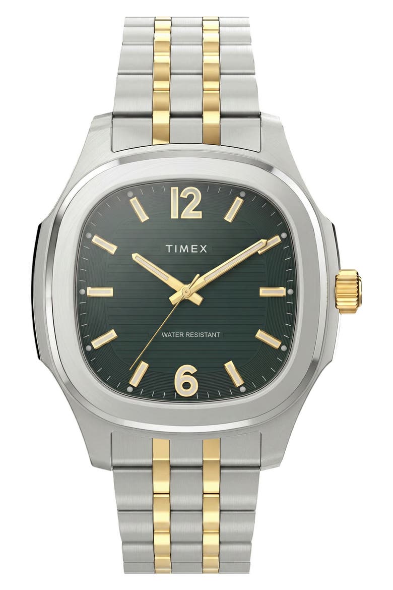 Marquis Croc-Embossed Leather Strap Watch, Main, color, SILVER
