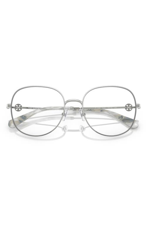 Tory Burch 55mm Round Optical Glasses In Silver