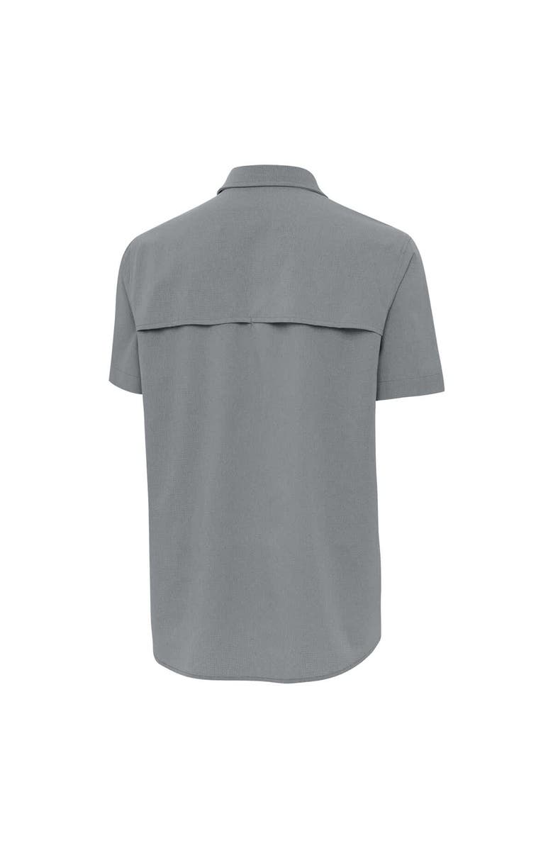 ANTIGUA Men
s Antigua Gray Georgia Bulldogs Activate Woven Short Sleeve Button-Up Shirt, Alternate, color, Gray