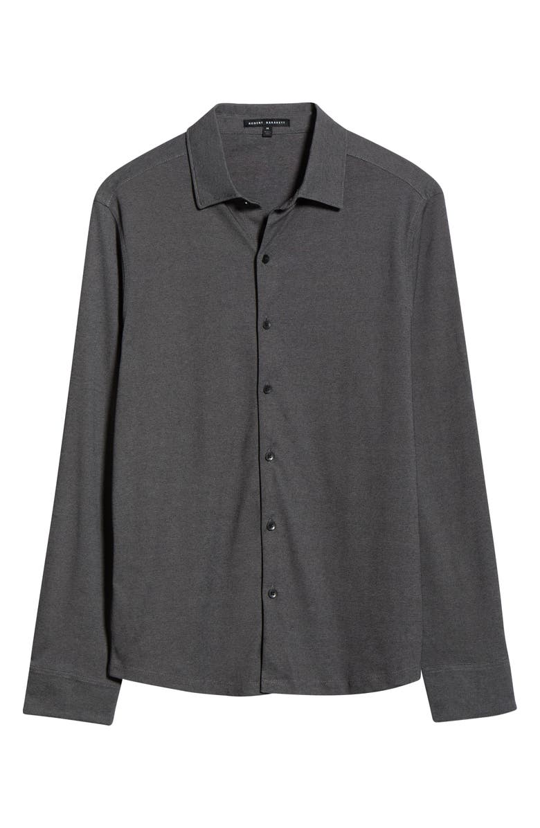 Robert Barakett Northpark Knit Button-Up Shirt, Alternate, color, Black