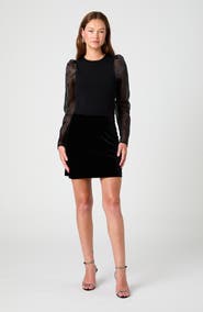 French Connection Caramia Stretch Velvet Miniskirt