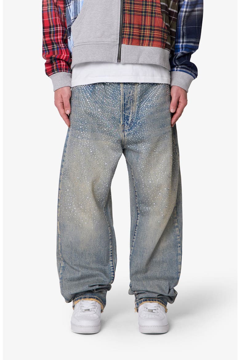 Embellished Ultrabaggy Jeans, Main, color, BLUE