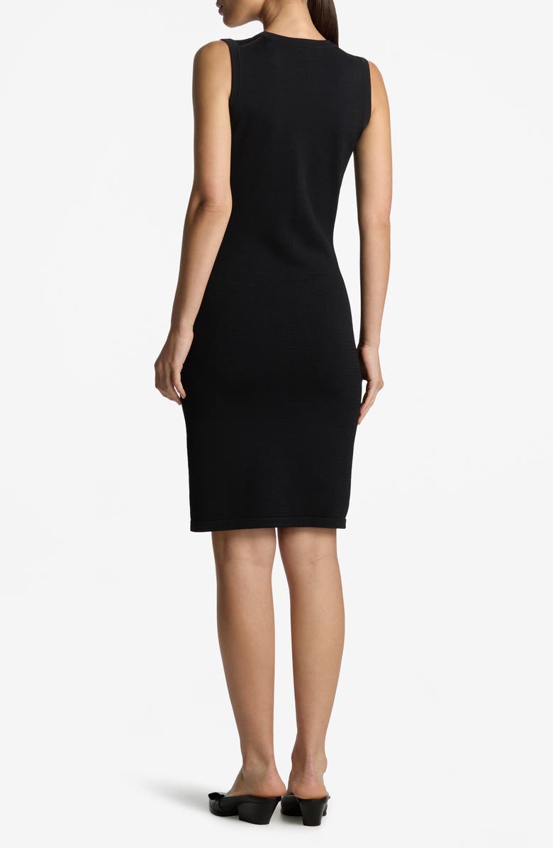 ST. JOHN Santiago Knit Scoop Neck Sleeveless Dress, Alternate, color, Black
