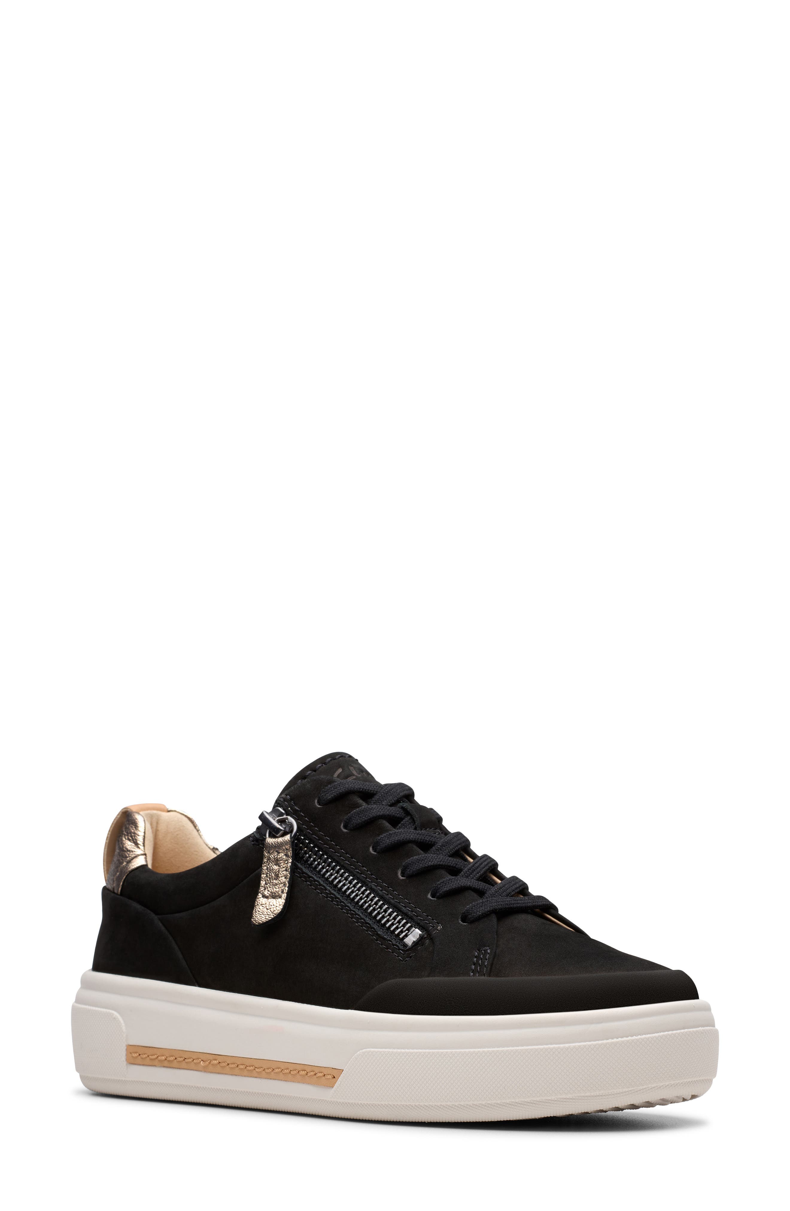 Clarks<sup>®</sup> Hollyhock Zip Platform Sneaker, Main, color, 