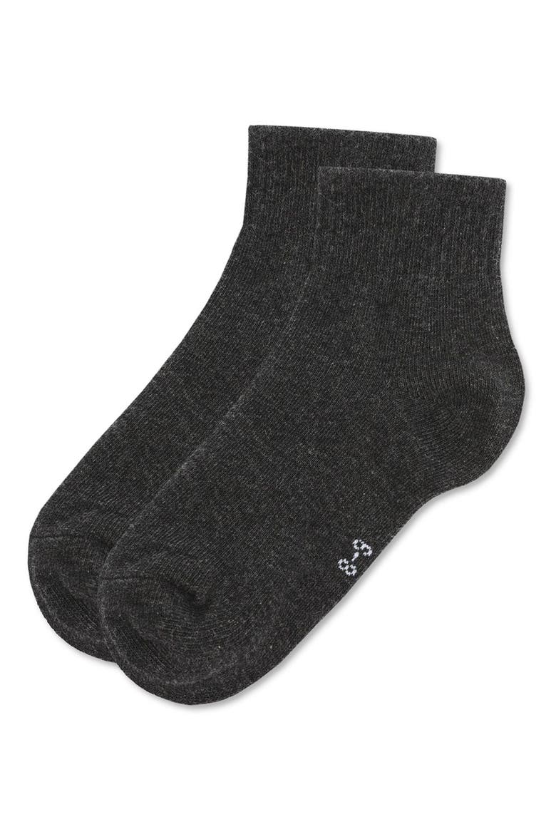 Kids' 3 Pair Pack Mid Cut Cotton Blend Socks, Alternate, color, Charcoal