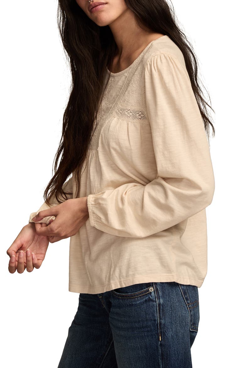 Embroidered Long Sleeve Top, Alternate, color, WHITECAP GRAY
