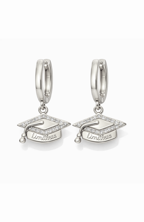 Limitless Graduation Cap Huggie Hoop Earrings