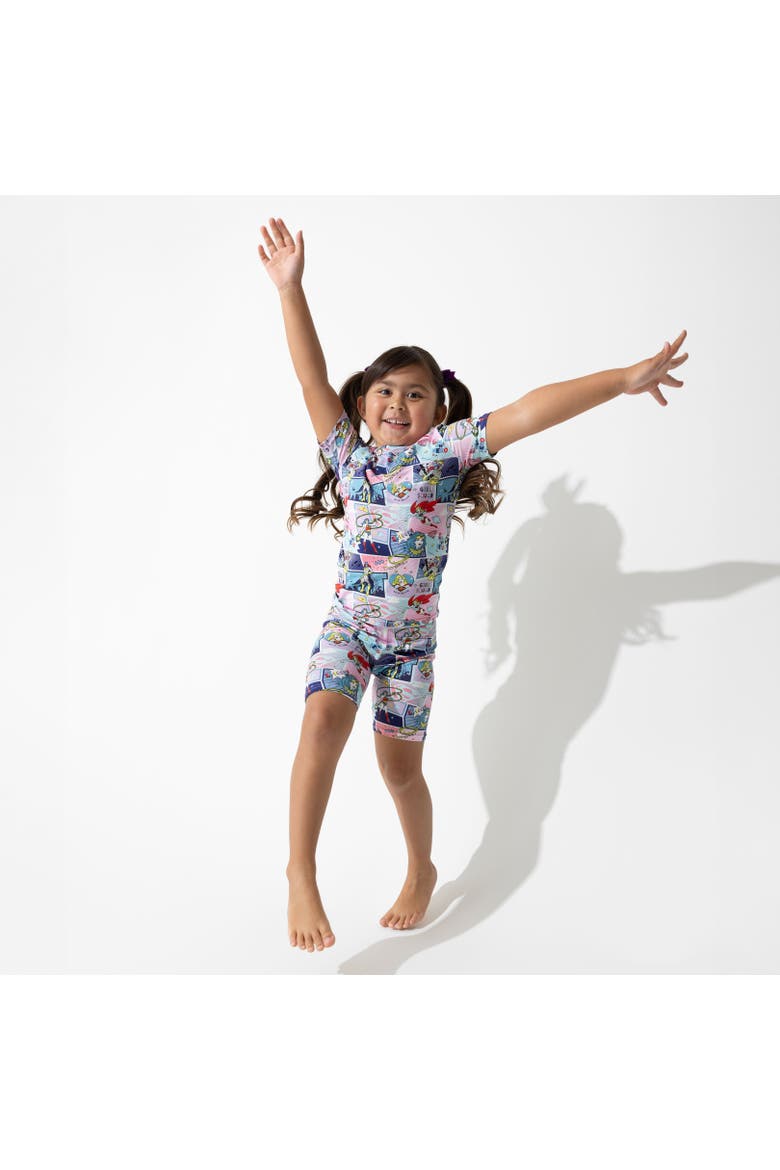 Justice League Heroines Kids 2-Piece Short Sleeve & Shorts Pajama Set, Alternate, color, Justice League Heroines