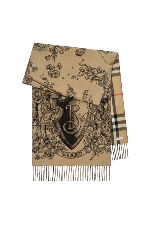 Reversible Etched Knight Cashmere Scarf