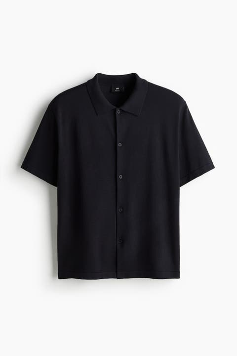 Regular Fit Knitted Short-sleeved Shirt