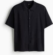 H&M Regular Fit Knitted Short-sleeved Shirt