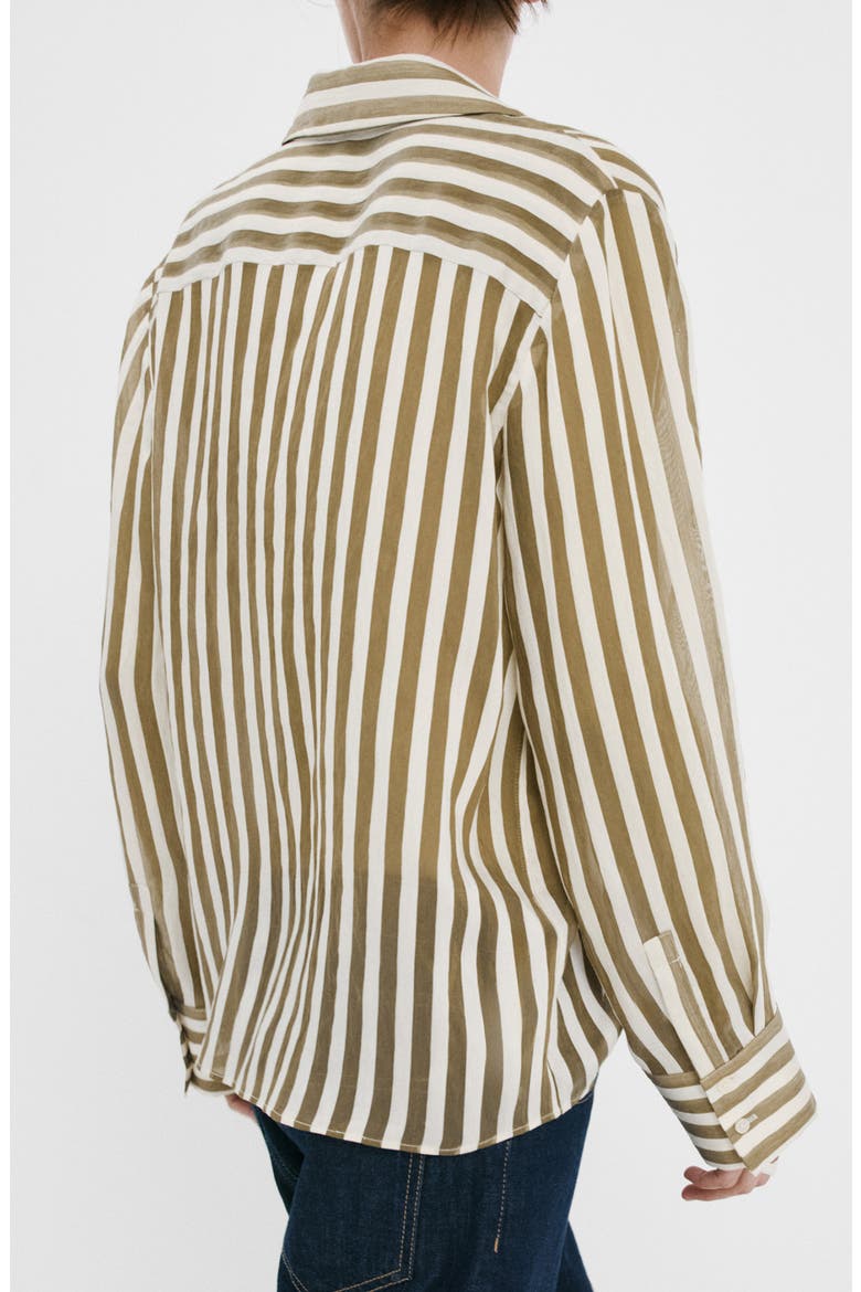 Stripe Woven Shirt, Alternate, color, KHAKI