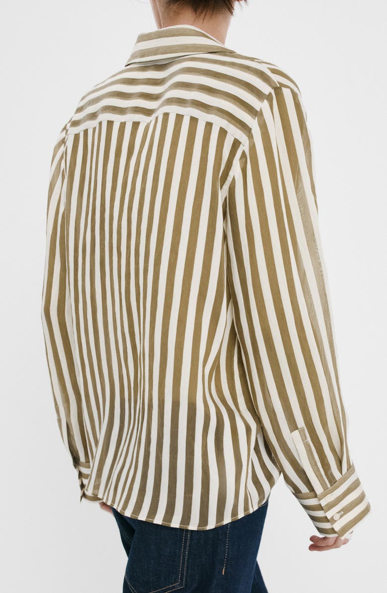 MANGO Stripe Woven Shirt, Alternate, color, 