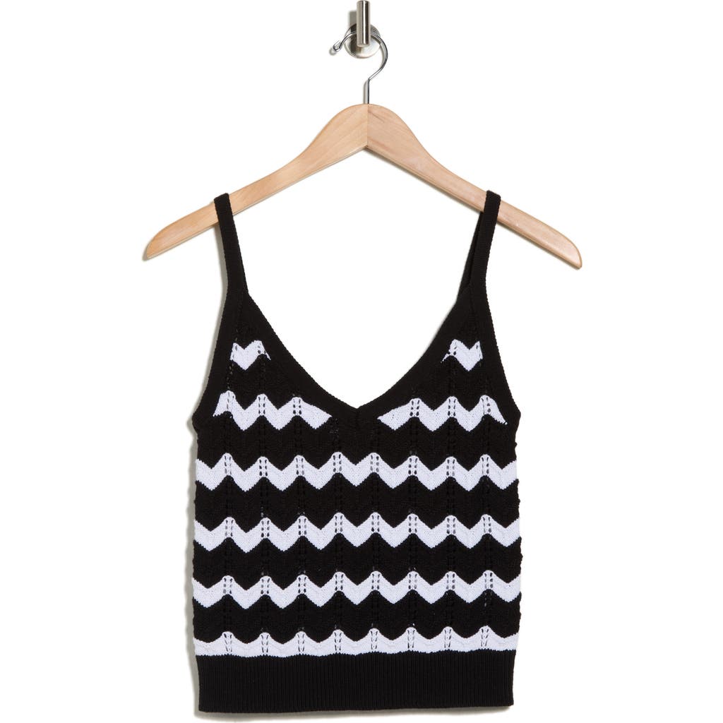 525 Izzie Chevron Stripe Pointelle Knit Tank In Multi