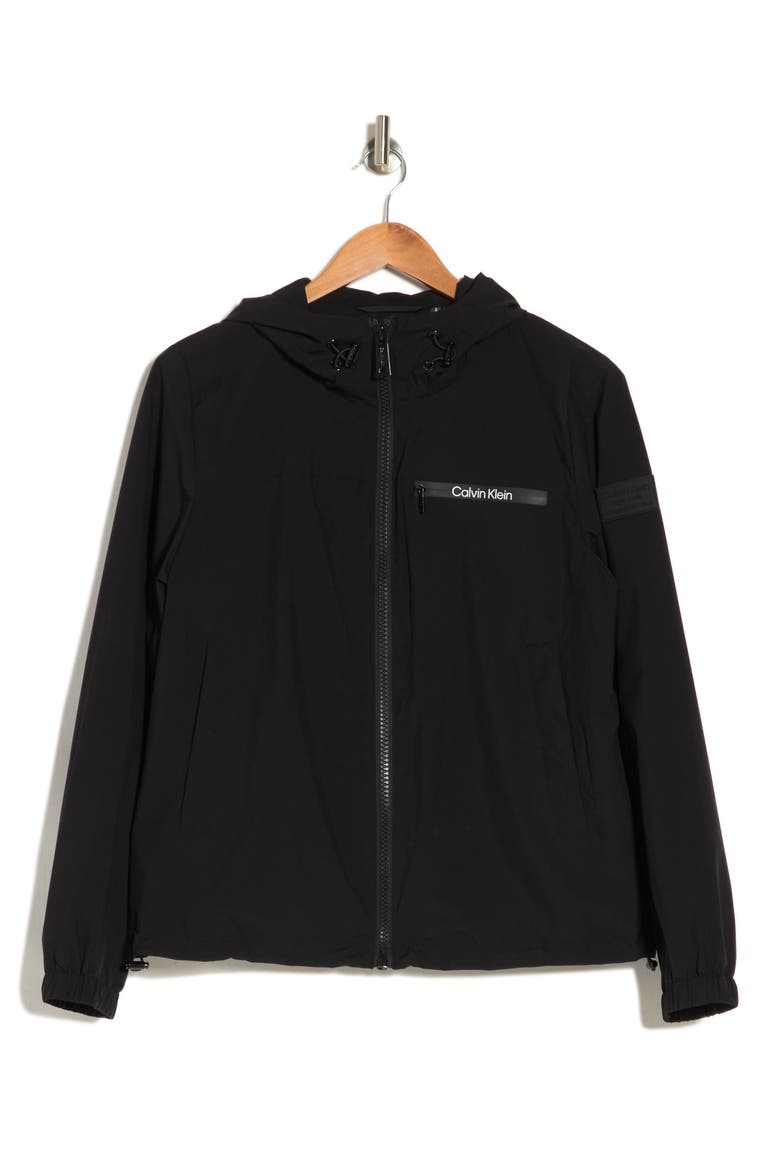 Water-Resistant Windbreaker Jacket, Alternate, color, BLACK