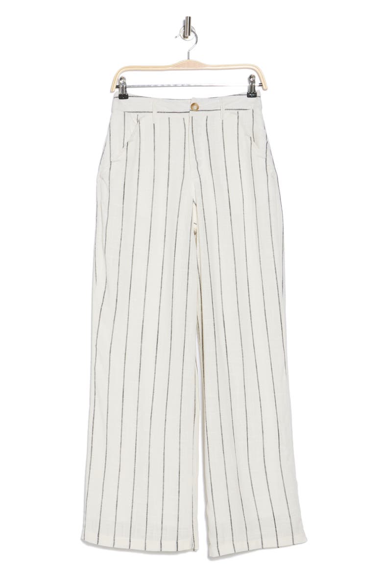 April High Waist Wide Leg Pants, Alternate, color, GARDENIA/ BLACK STRIPE
