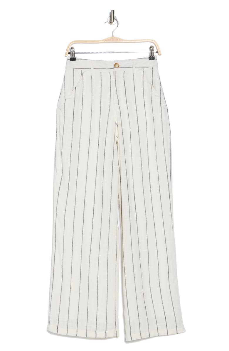 Love By Design April High Waist Wide Leg Pants, Alternate, color, Gardenia/ Black Stripe