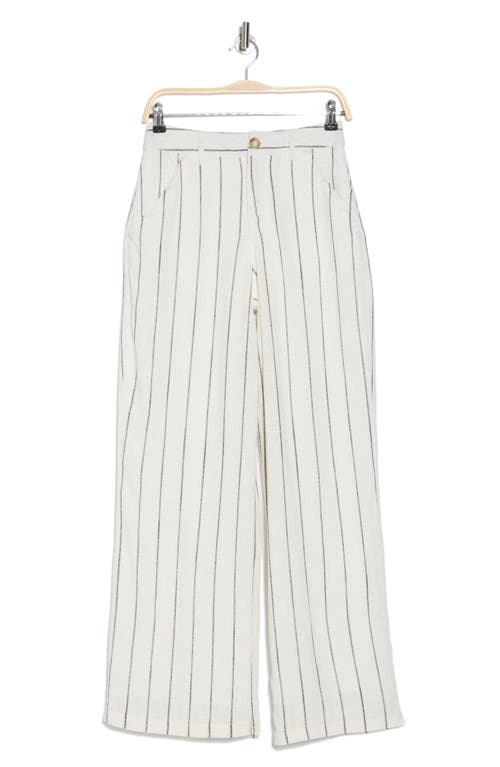 Love By Design April High Waist Wide Leg Pants In Gardenia/black Stripe