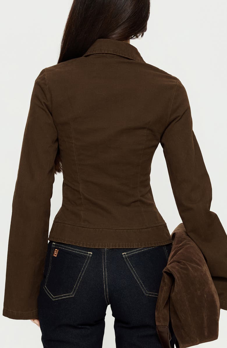 Princess Polly Kelehan Zip Jacket, Alternate, color, Stonewashed Brown