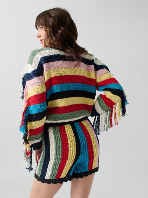 Lingua Franca Marathi Knit Shorts Stripe Multi In Multi