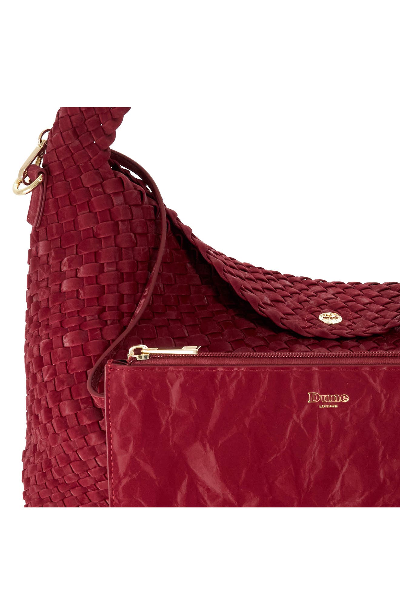Deliberate Woven Hobo Bag, Alternate, color, BERRY