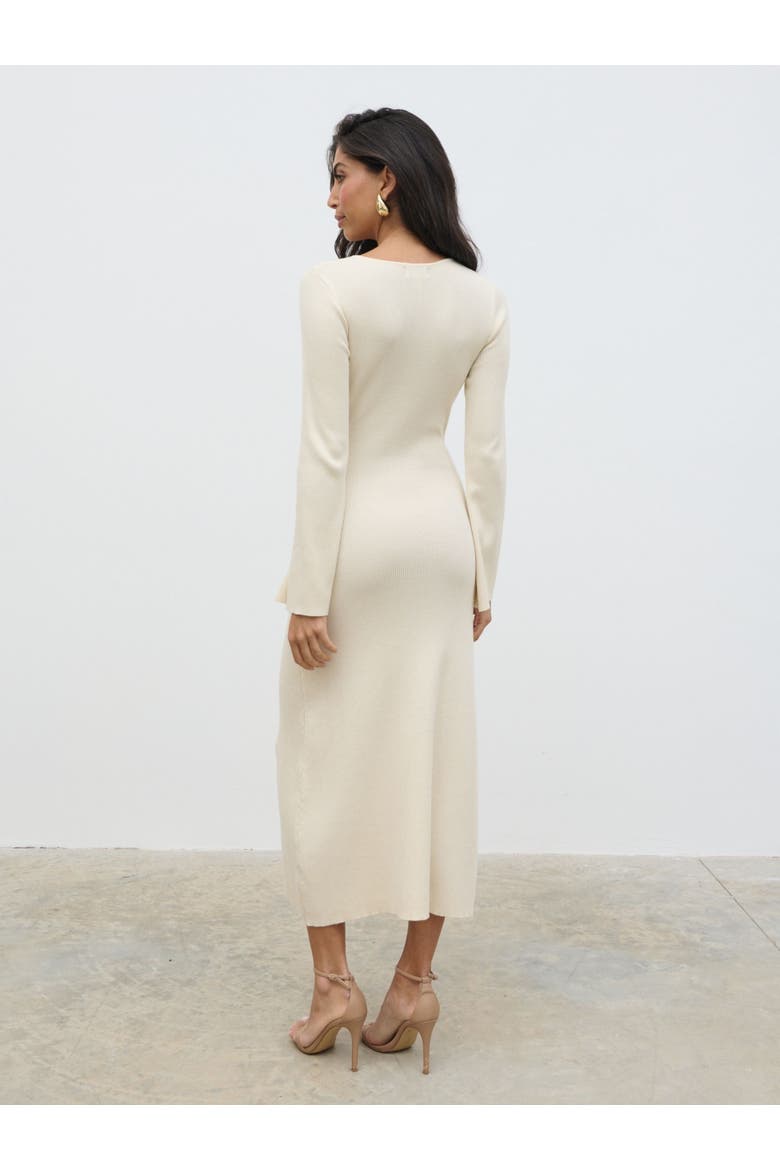 Zahra Cut Out Button Knit Maxi Dress, Alternate, color, Cream