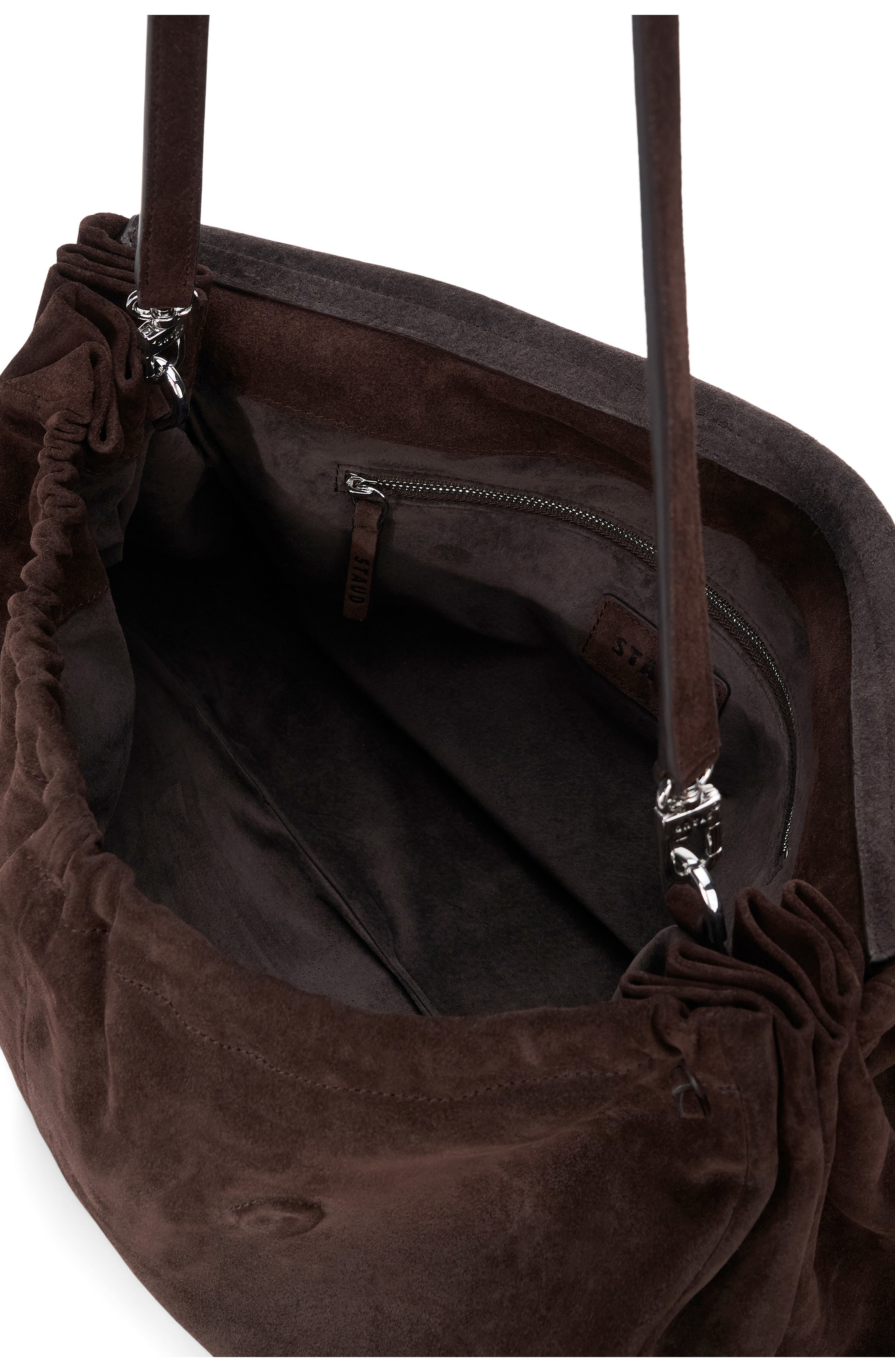 Cy Oversized Leather Clutch Bag, Alternate, color, ESPRESSO