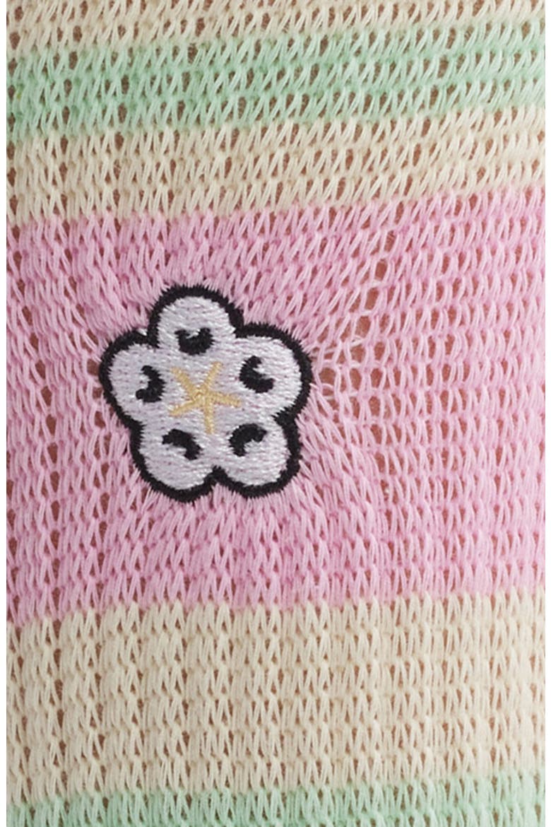 Varsity Flower Crew Socks, Alternate, color, GRASS