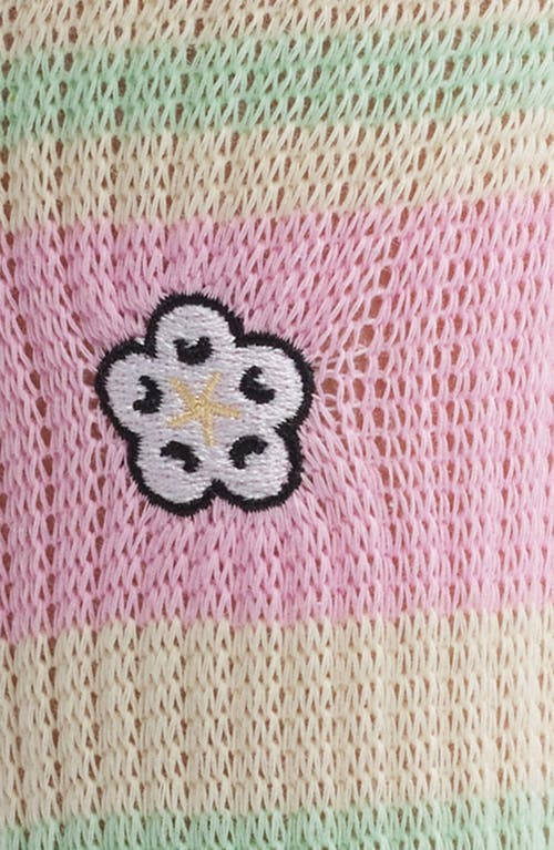 Stems Varsity Flower Crew Socks In Grass