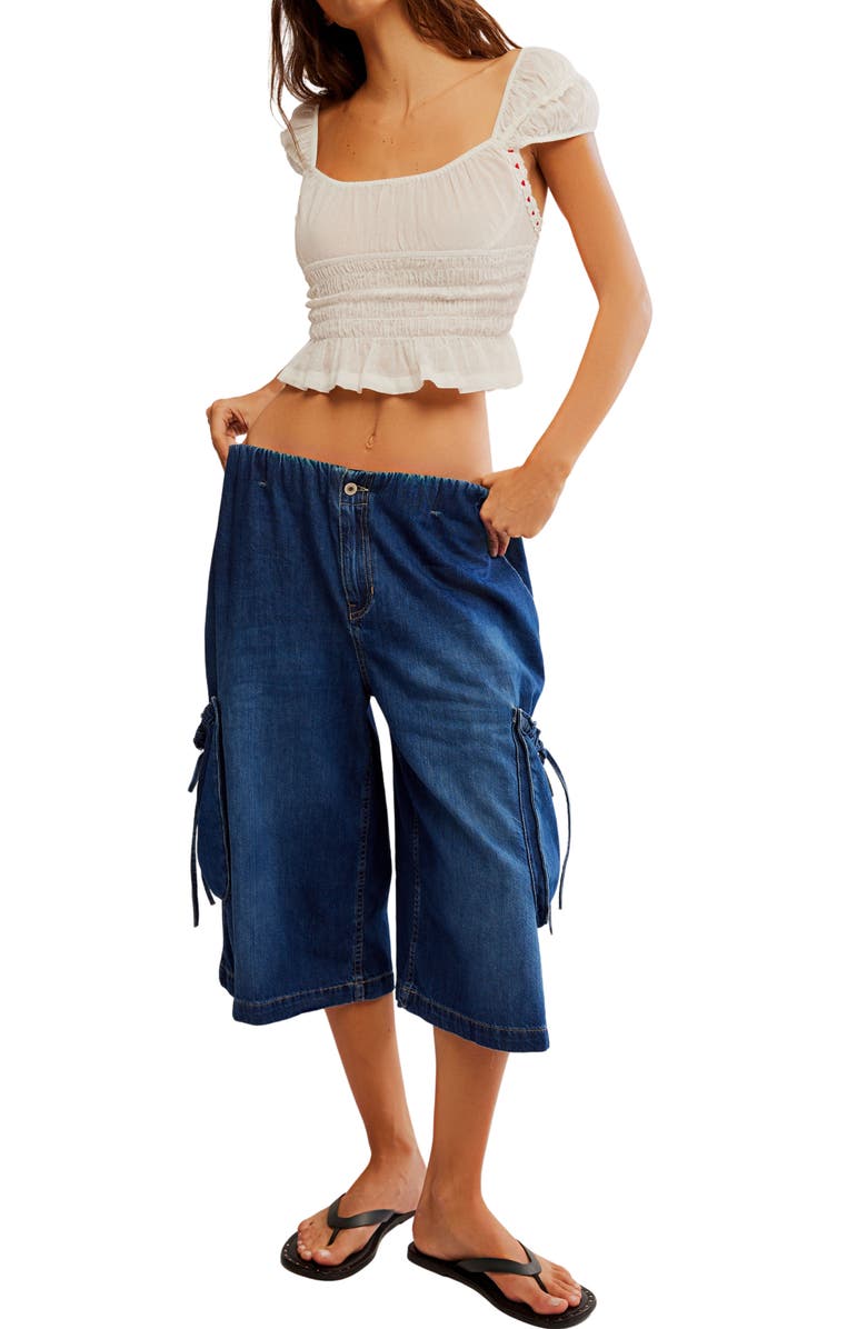 Free People Sweet On You Smocked Crop Top, Alternate, color, Clean Ivory