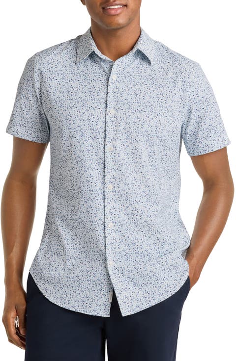 Tech Slim Fit Floral Performance Short Sleeve Button-Up Shirt
