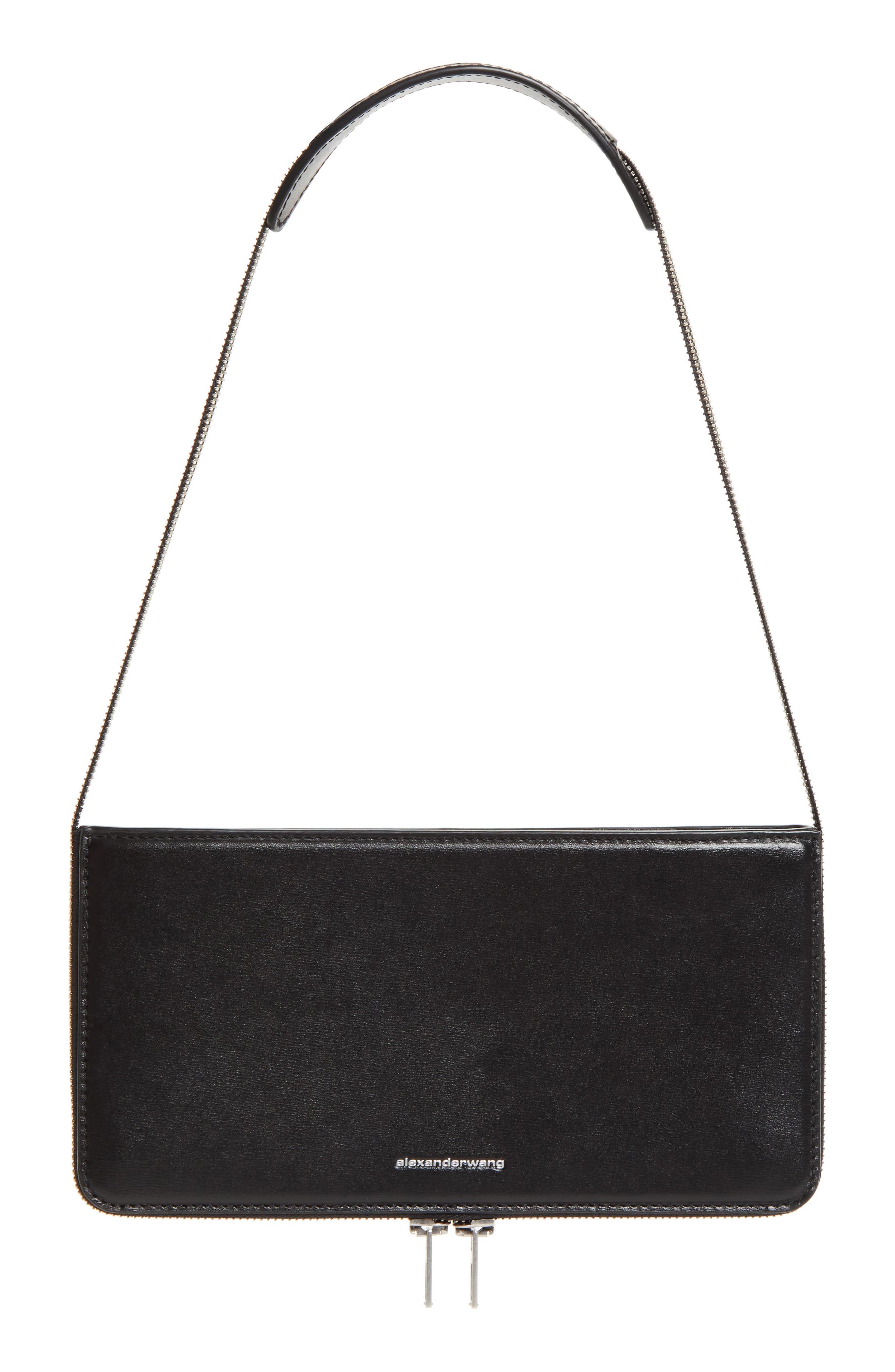 Alexander Wang Siren Pochette Leather Shoulder Bag, Main, color, Black