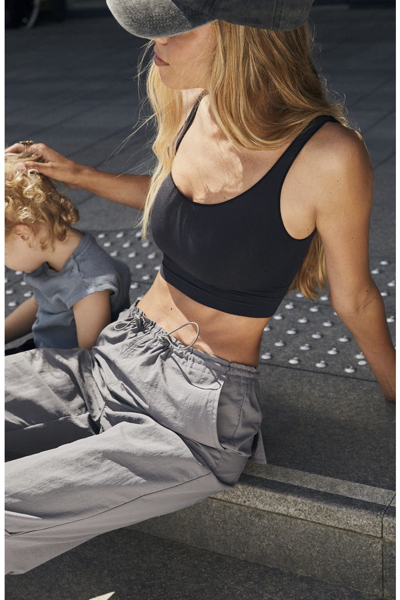 Seamless Smooth Scoop Neck Top, Alternate, color, Black