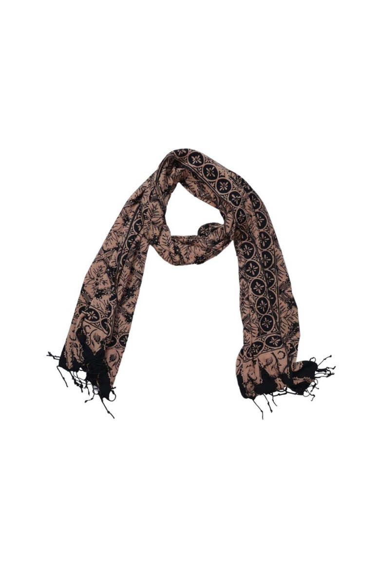 Handmade Batik Scarf, Main, color, Black Brown Harvest