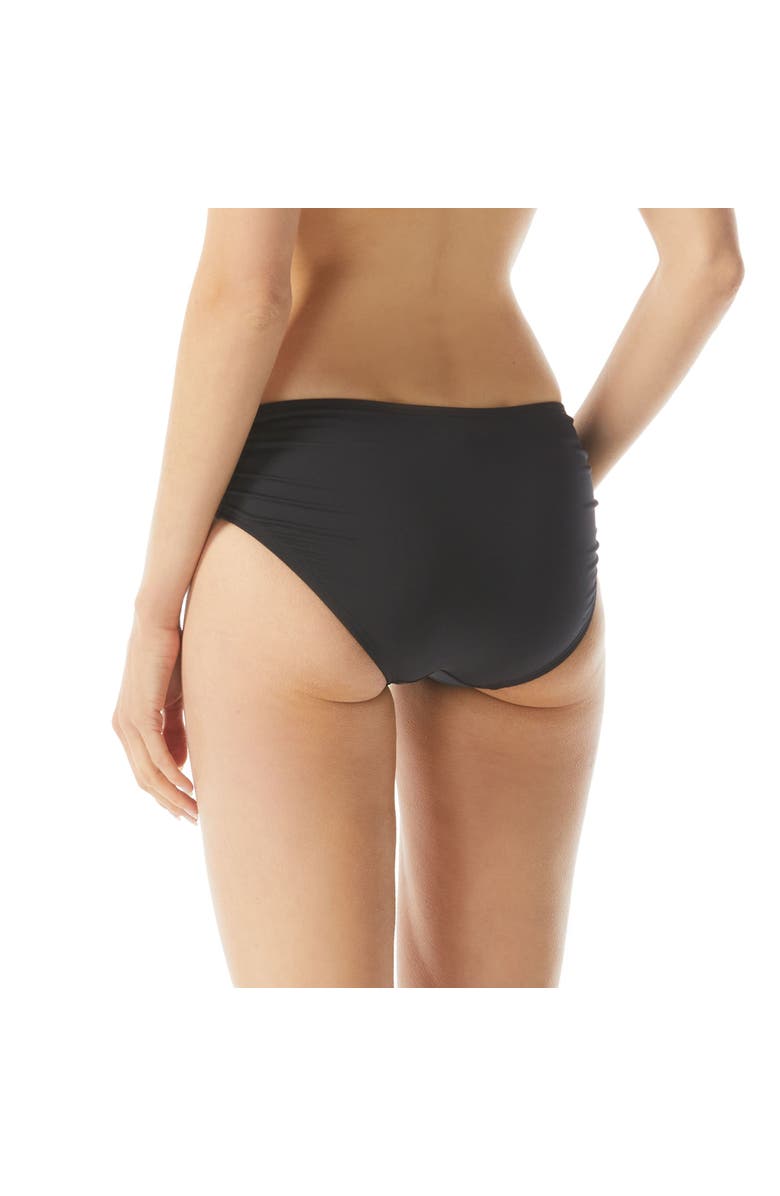 MICHAEL Michael Kors Shirred Bikini Bottom, Alternate, color, 001-Black
