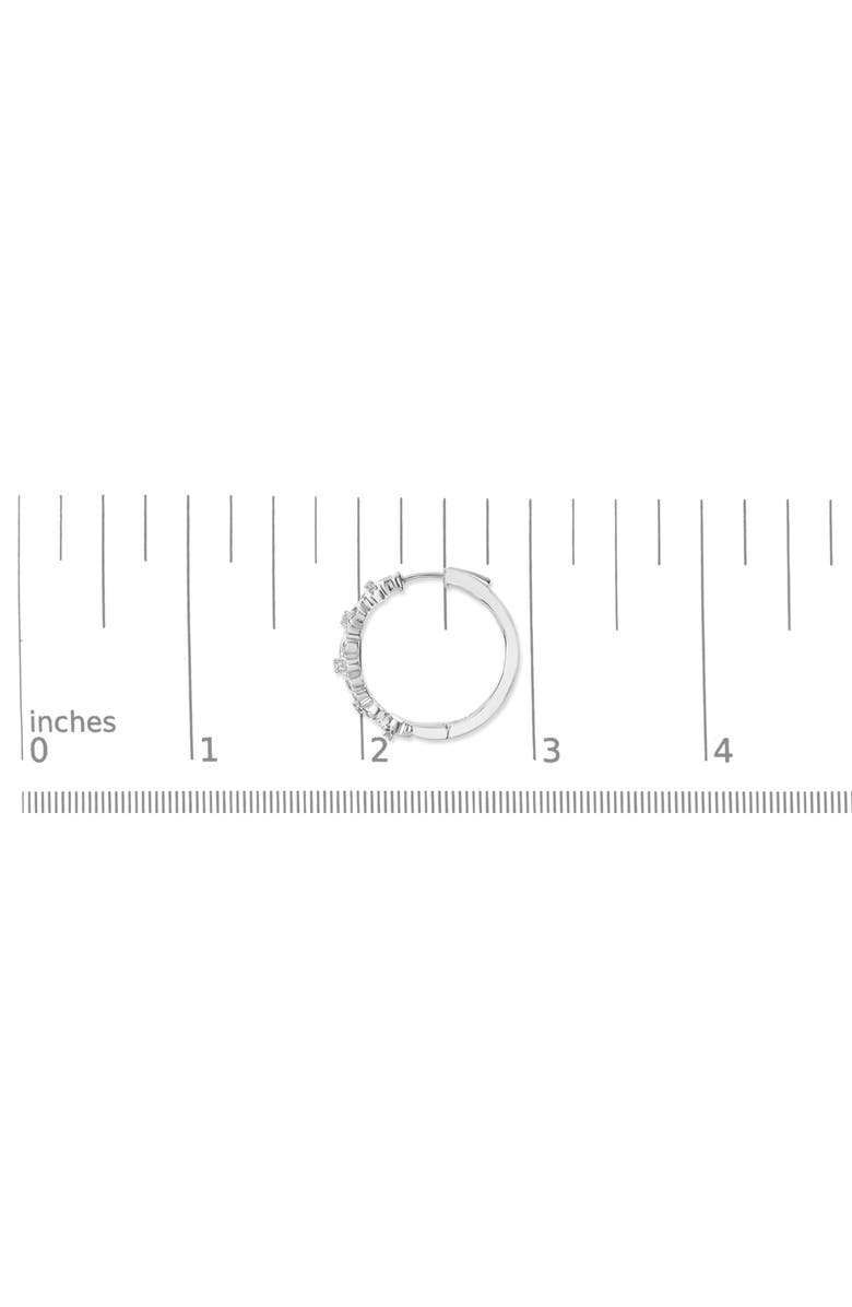 Haus of Brilliance Silver 1/2 Cttw Diamond Floral Motif Hoop Earrings, Alternate, color, White