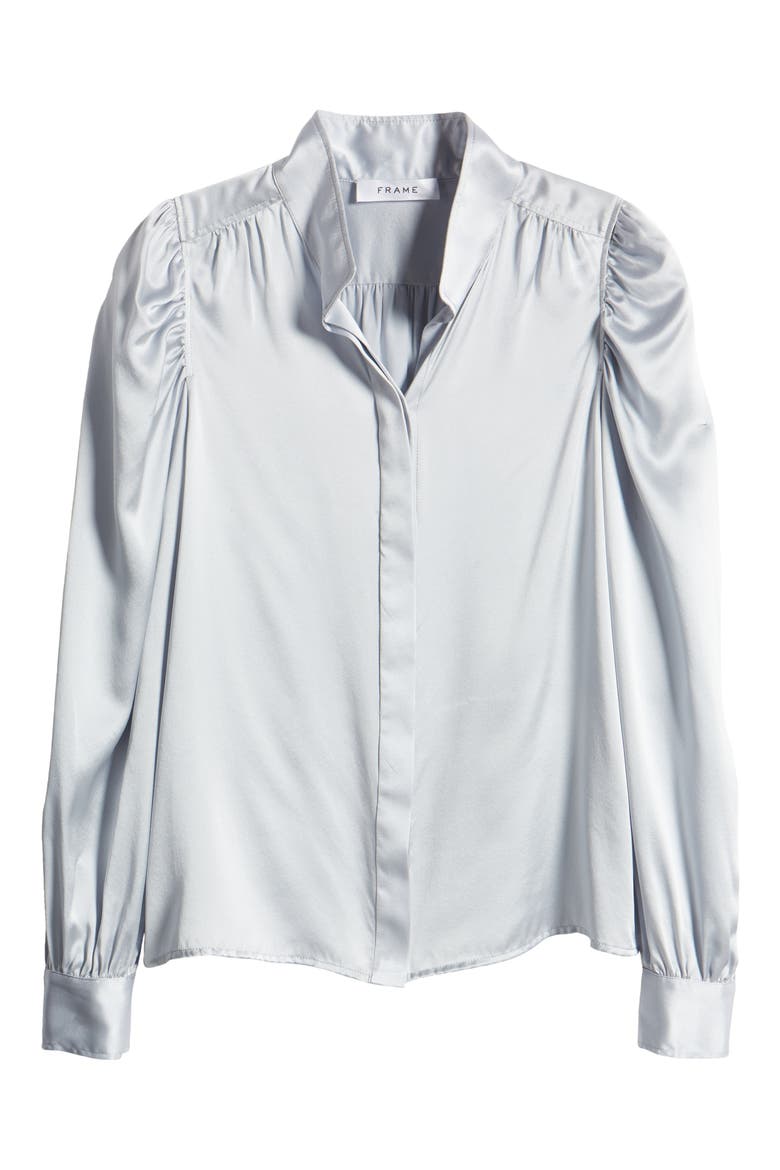 Gillian Silk Top, Alternate, color, DENIM BLUE