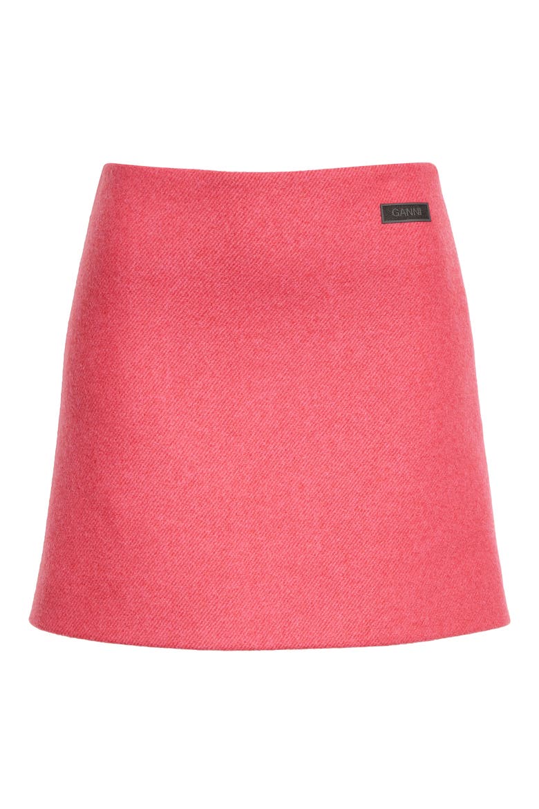 Twill Wool Blend Miniskirt, Alternate, color, FIERY RED