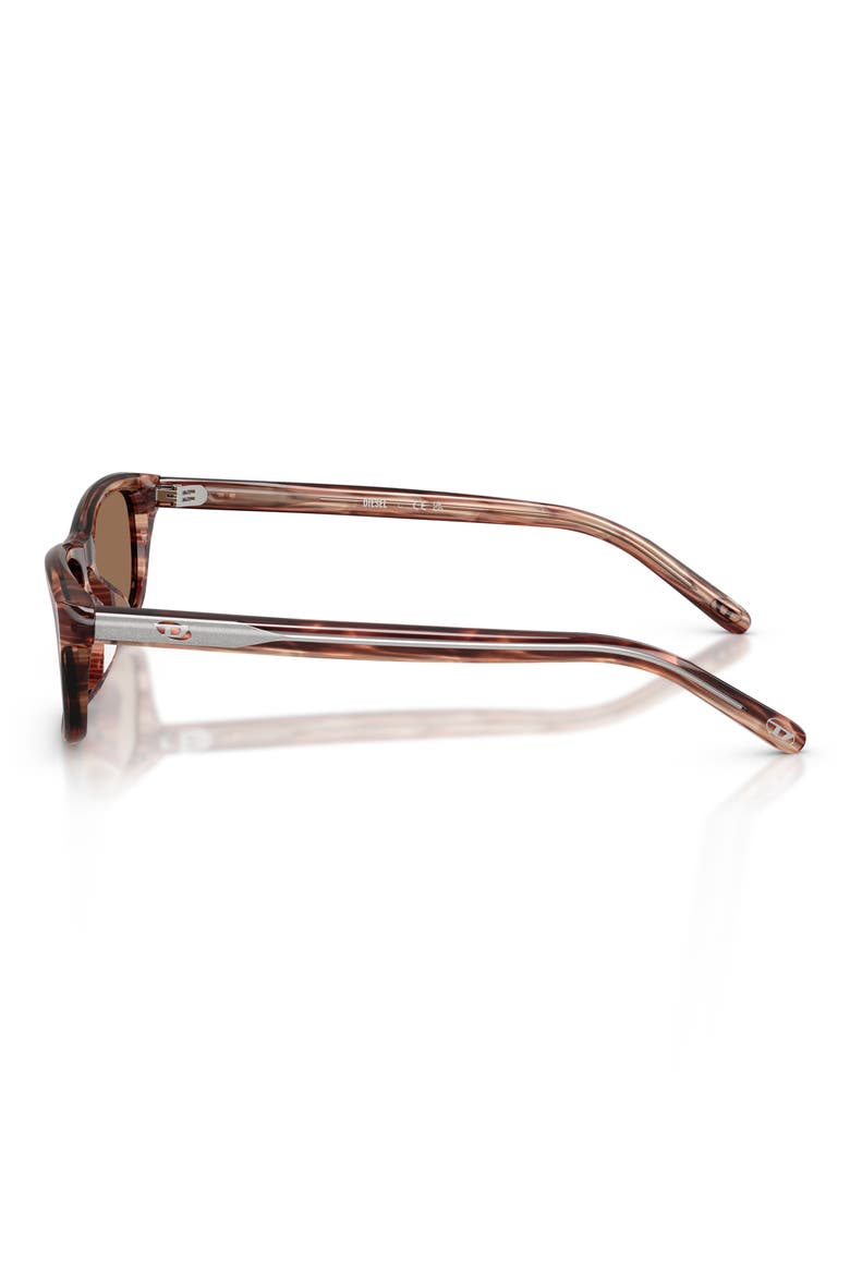 54mm Rectangular Sunglasses, Alternate, color, STRIATED BROWN / DARK BROWN