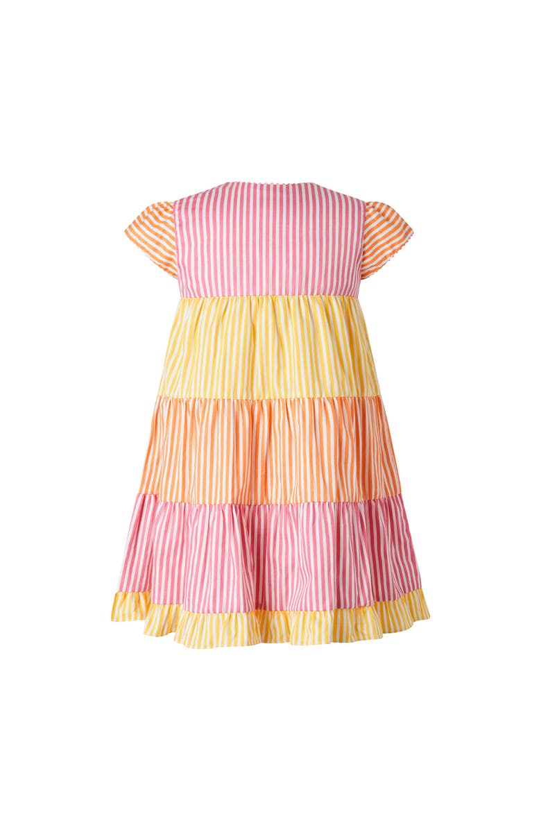 Rachel Riley Striped Tier Button-Front Dress, Alternate, color, Pink