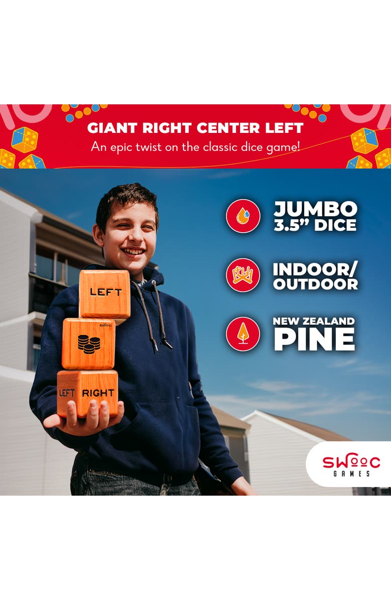 Swooc Games Giant Right Center Left Game, Alternate, color, Brown