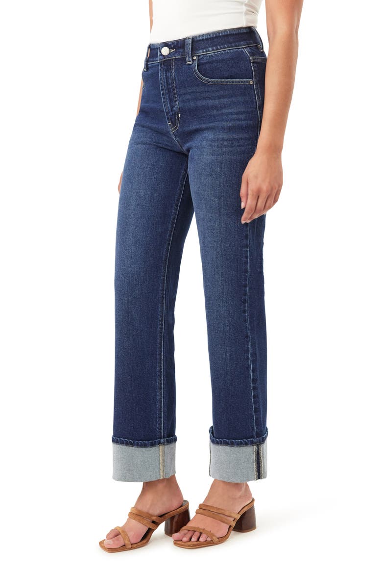 The Polished Casual Cuffed Straight Leg Jeans, Alternate, color, CELESTE