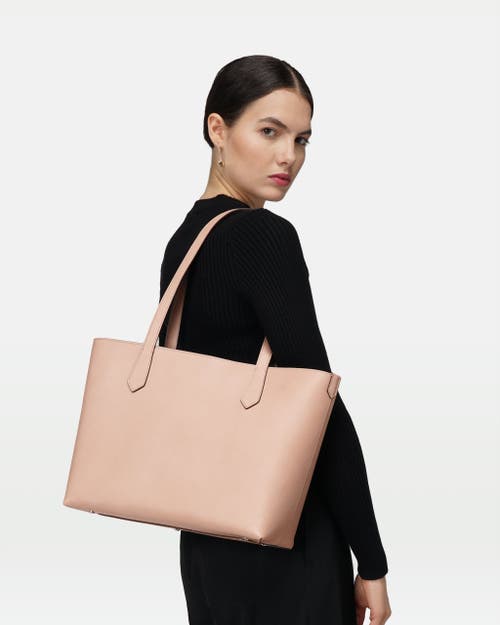 Modher Elba Structured Tote In Vegetable-tanned Leather In Pink